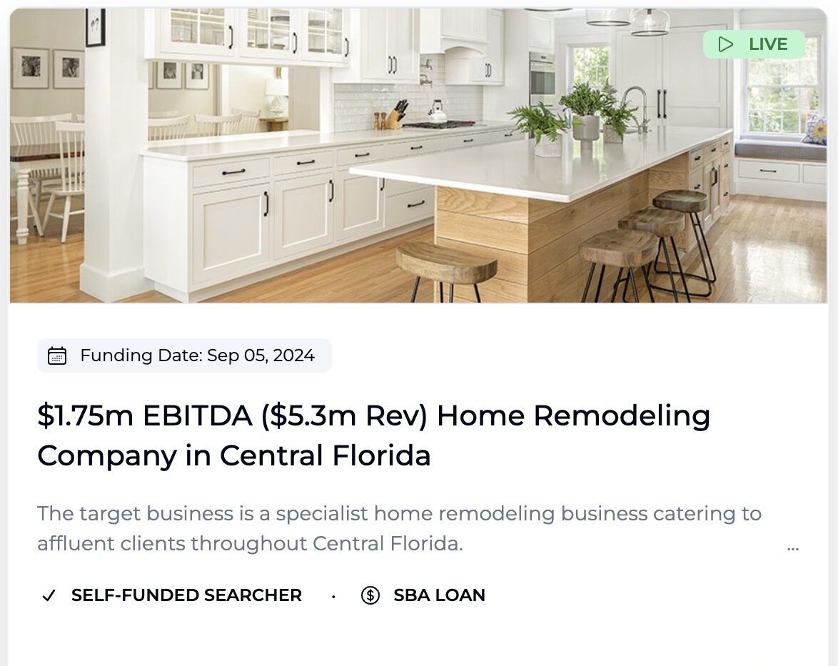 Raise capital for self-funded search fund
